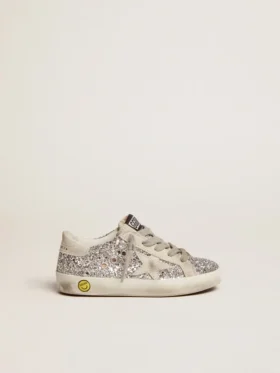 Junior Super-Star med silverglitter och detaljer i mocka