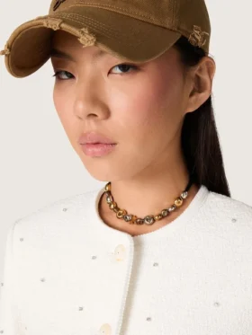 Svart bandchoker med nitar