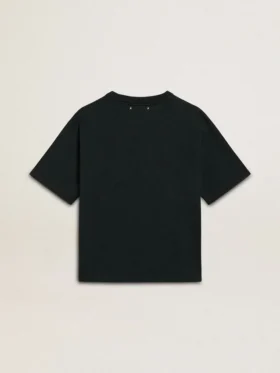 Svart dam-T-shirt med kristaller