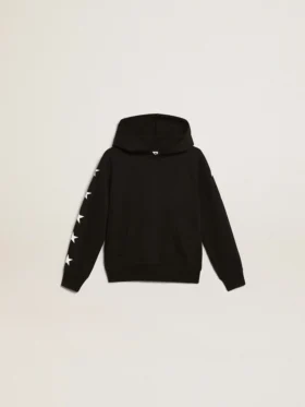 Svart hoodie för pojkar med kontrasterande vita stjärnor