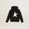 Svart hoodie för pojkar med kontrasterande vita stjärnor