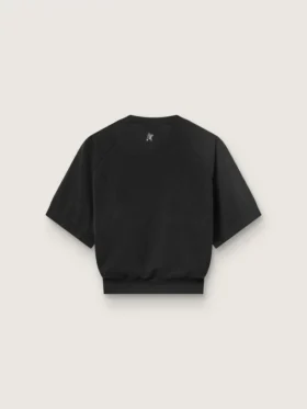 Svart kort sport-T-shirt för dam