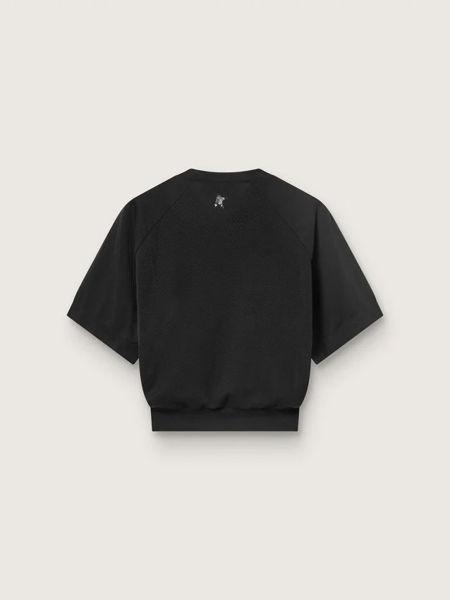 Svart kort sport-T-shirt för dam