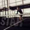 Svarta dubbla sportshorts för herr