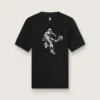 Svart sport-T-shirt för herr med tryck på ryggen