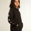 Svart sweatshirt för pojkar med kontrasterande silverfärgade stjärnor