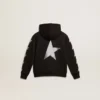 Svart sweatshirt för pojkar med kontrasterande silverfärgade stjärnor