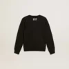 Svart sweatshirt för pojkar med vit stor stjärna på framsidan