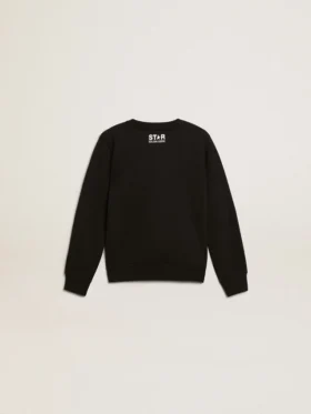 Svart sweatshirt för pojkar med vit stor stjärna på framsidan