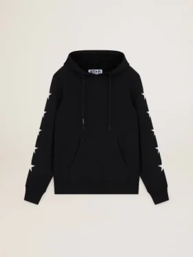 Svart sweatshirt från Alighiero Star Collection med kontrasterande vita stjärnor