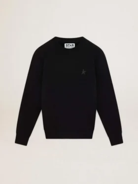 Svart sweatshirt från Archibald Star Collection med ton-i-ton-stjärna på framsidan