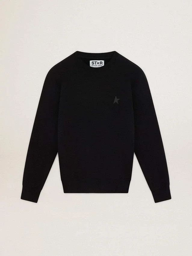 Svart sweatshirt från Archibald Star Collection med ton-i-ton-stjärna på framsidan