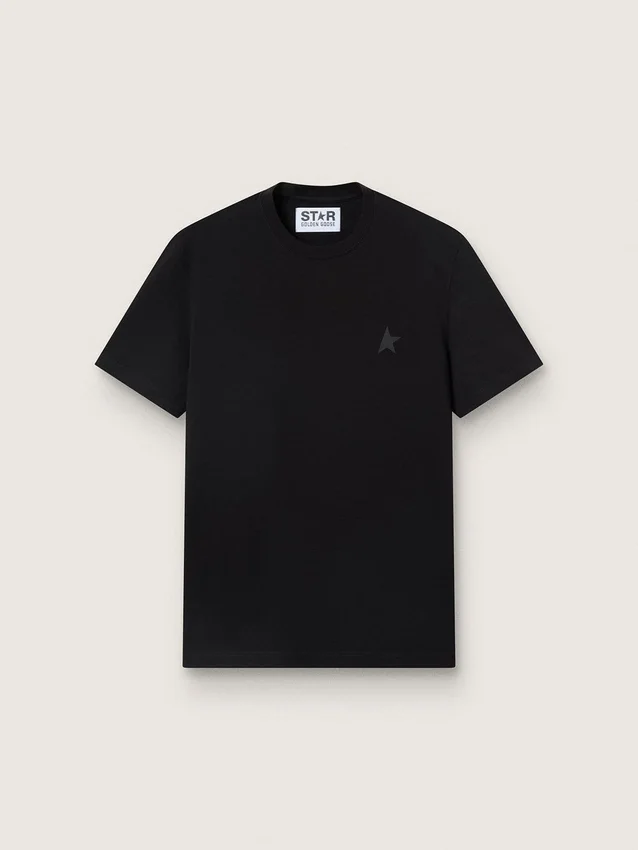 Svart T-shirt från Star Collection med ton-i-ton-stjärna på framsidan