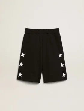 Svarta bermuda-shorts för pojkar med vita stjärnor