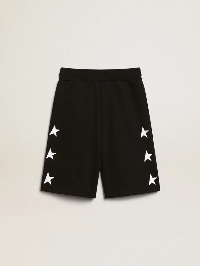 Svarta bermuda-shorts för pojkar med vita stjärnor