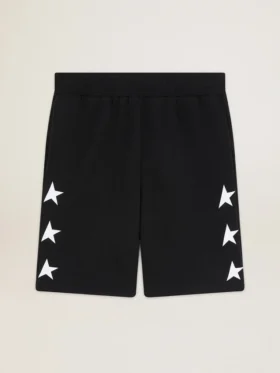 Svarta bermudashorts för herr med vita stjärnor