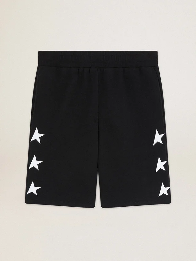 Svarta bermudashorts för herr med vita stjärnor