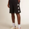 Svarta bermudashorts för herr med vita stjärnor