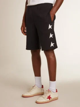 Svarta bermudashorts för herr med vita stjärnor