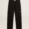 Svarta cargobyxor i ripstop-nylon