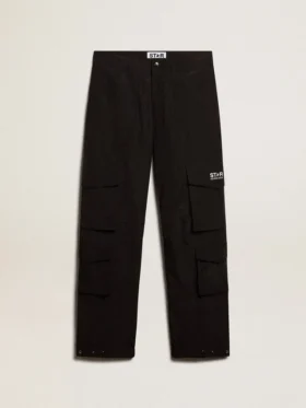 Svarta cargobyxor i ripstop-nylon