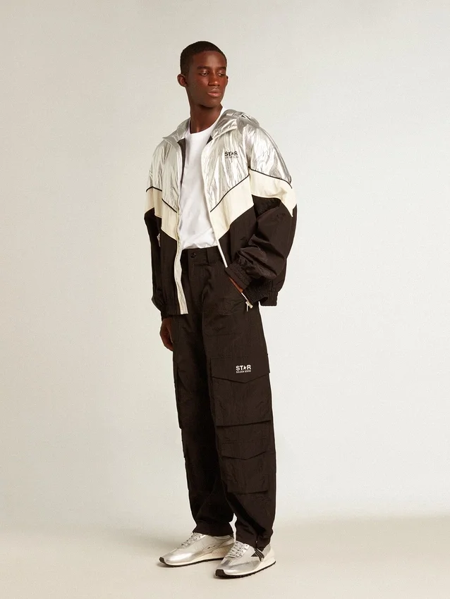 Svarta cargobyxor i ripstop-nylon