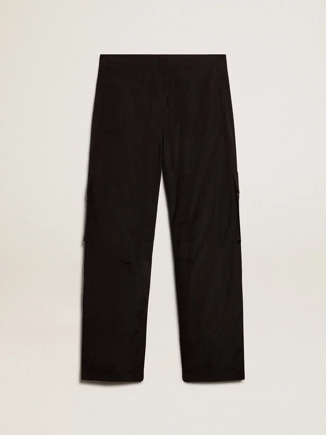 Svarta cargobyxor i ripstop-nylon