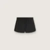Svarta dubbla lager-sportshorts för damer