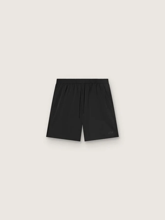 Svarta dubbla sportshorts för herr