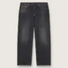 Svarta herrjeans med stonewashed-effekt