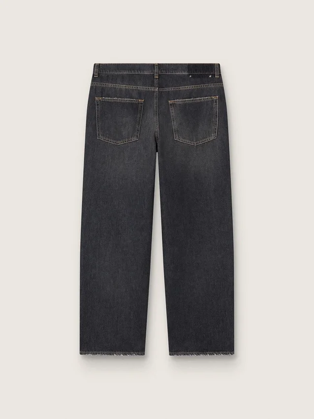Svarta herrjeans med stonewashed-effekt