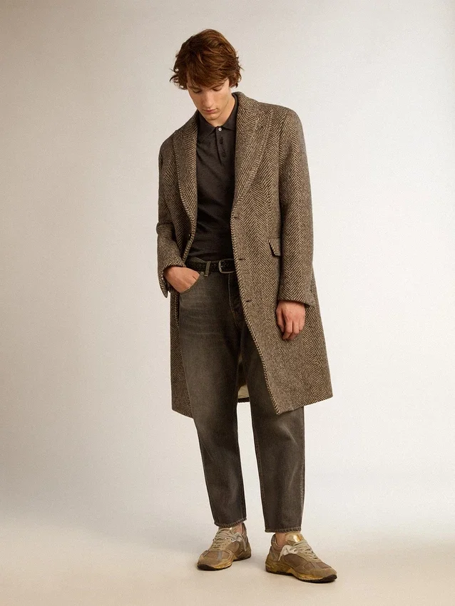 Svarta herrjeans med stonewashed-effekt