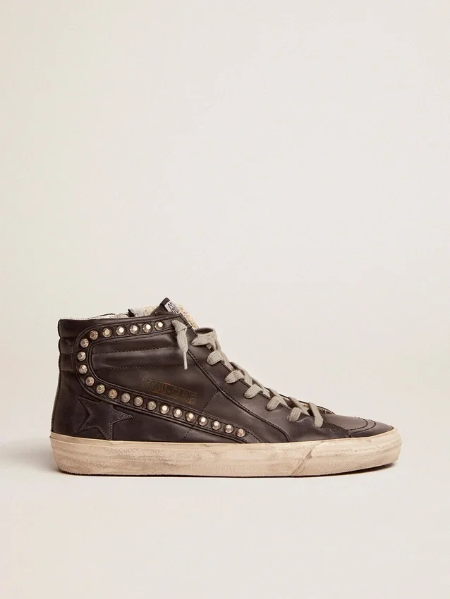 Svarta Slide-sneakers för herr med nitar