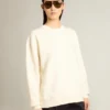 Sweatshirt i åldrat vitt med omvänt logo på ryggen – Jersey Capsule