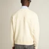 Sweatshirt i åldrat vitt med omvänt logo på ryggen – Jersey Capsule