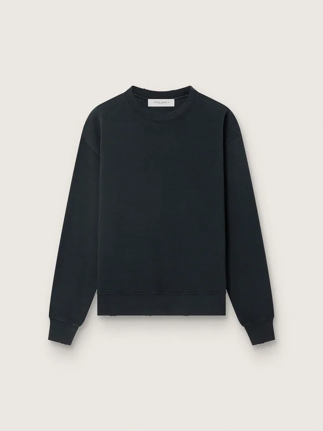 Sweatshirt i tvättad svart med omvänt logo på ryggen – Jersey Capsule