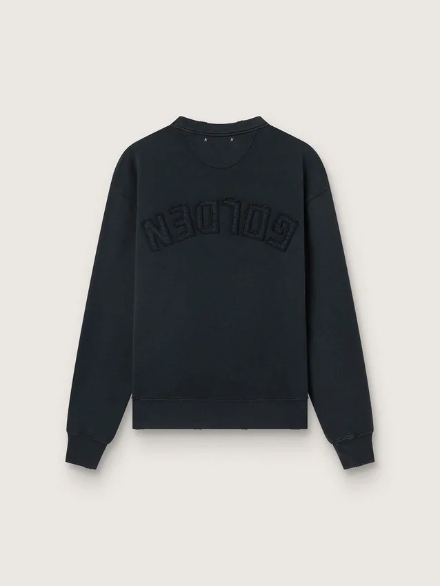 Sweatshirt i tvättad svart med omvänt logo på ryggen – Jersey Capsule