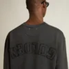 Sweatshirt i tvättad svart med omvänt logo på ryggen – Jersey Capsule