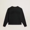 Sweatshirt i tvättad svart med omvänt logo på ryggen – Jersey Capsule