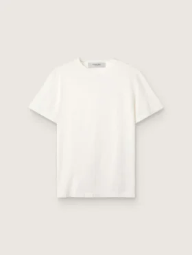 T-shirt för damer i vit, sliten stil med normal passform
