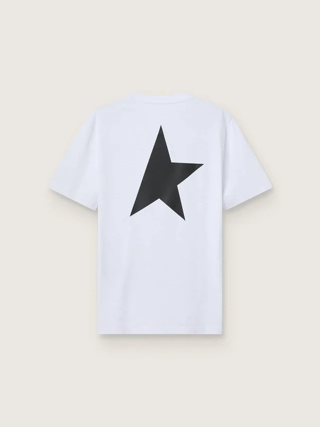 T-shirt från White Star Collection med kontrasterande svart logotyp och stjärna