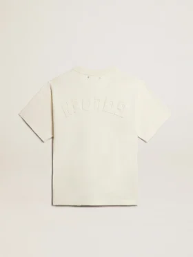T-shirt i åldrat vitt med omvänt logo på ryggen – Jersey Capsule