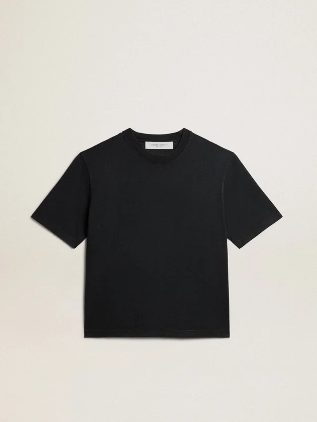 T-shirt i tvättad svart med omvänt logo på ryggen – Jersey Capsule