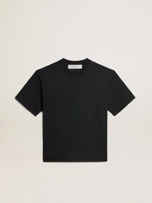 T-shirt i tvättad svart med omvänt logo på ryggen – Jersey Capsule
