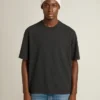 T-shirt i tvättad svart med omvänt logo på ryggen – Jersey Capsule