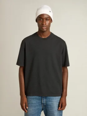 T-shirt i tvättad svart med omvänt logo på ryggen – Jersey Capsule