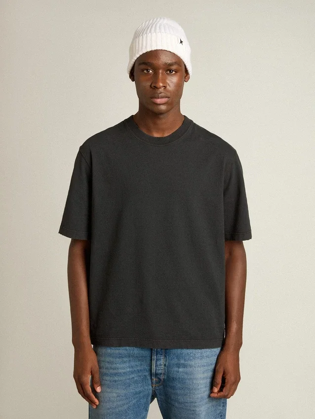 T-shirt i tvättad svart med omvänt logo på ryggen – Jersey Capsule