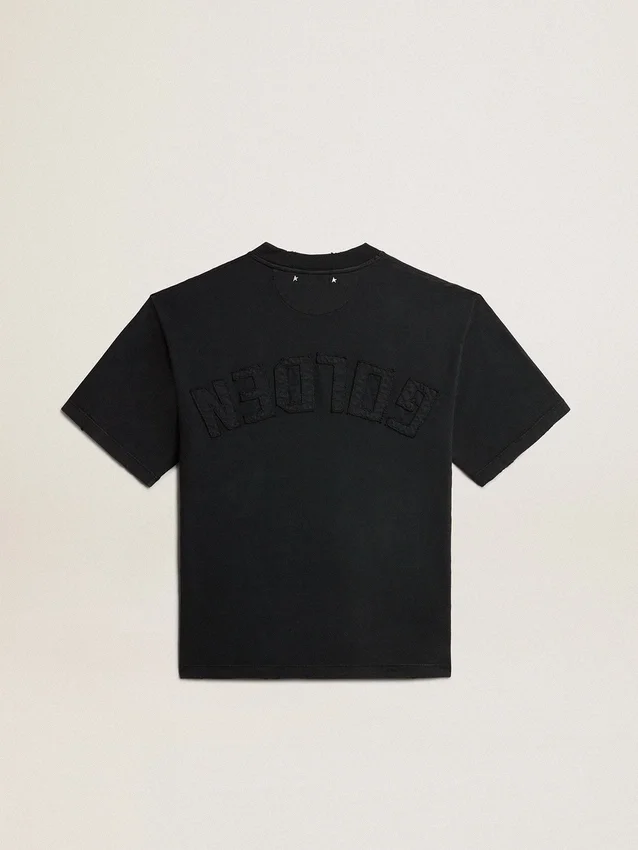 T-shirt i tvättad svart med omvänt logo på ryggen – Jersey Capsule