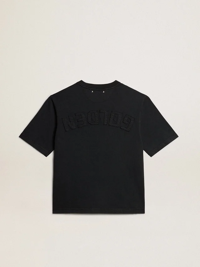 T-shirt i tvättad svart med omvänt logo på ryggen – Jersey Capsule