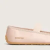 Étoile-ballerinaskor i puderrosa satin med puderrosa broderad stjärna och elastisk rem